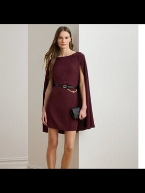 NWT Lauren Ralph Lauren women’s caped crew neck dress size 8